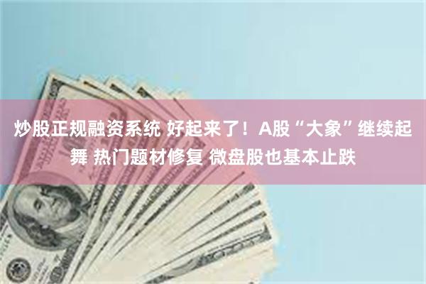 炒股正规融资系统 好起来了！A股“大象”继续起舞 热门题材修复 微盘股也基本止跌