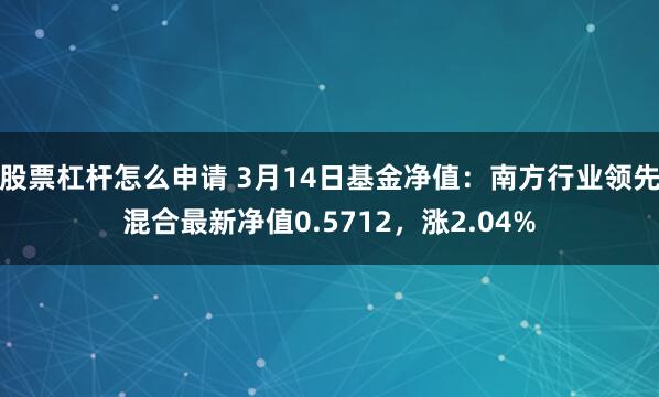 股票杠杆怎么申请 3月14日基金净值：南方行业领先混合最新净值0.5712，涨2.04%